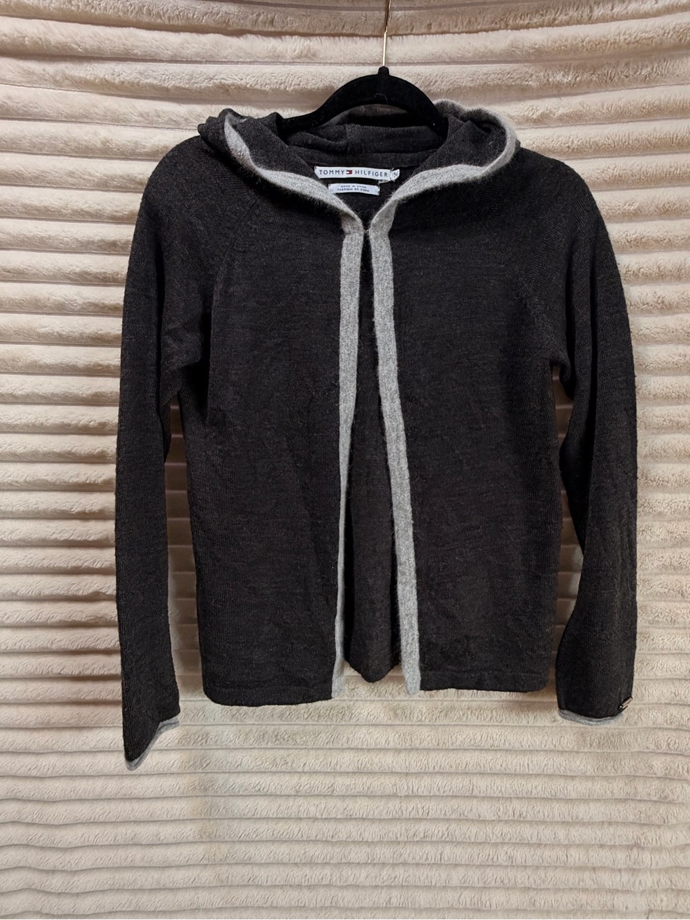Tommy Hilfiger Vintage 90’s Hooded Lambswool Rabbit Hair Cardigan Sweater